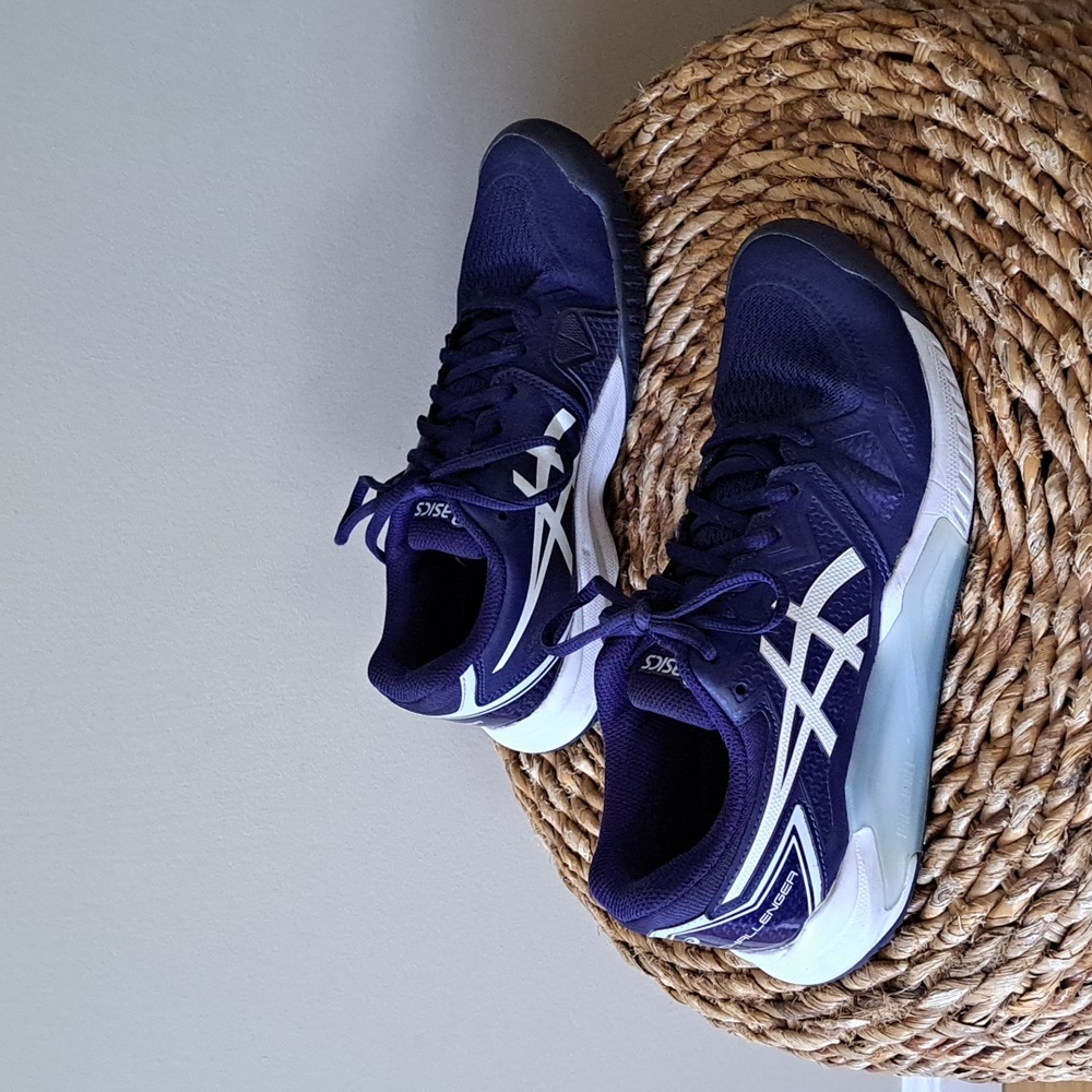 Asics‎ Womens Gel-Challenger Tennis/Pickelball/Raquets Sneakers Blue/White S-7